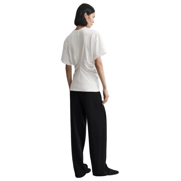 Toteme Slouch waist jersey top in White, view 4