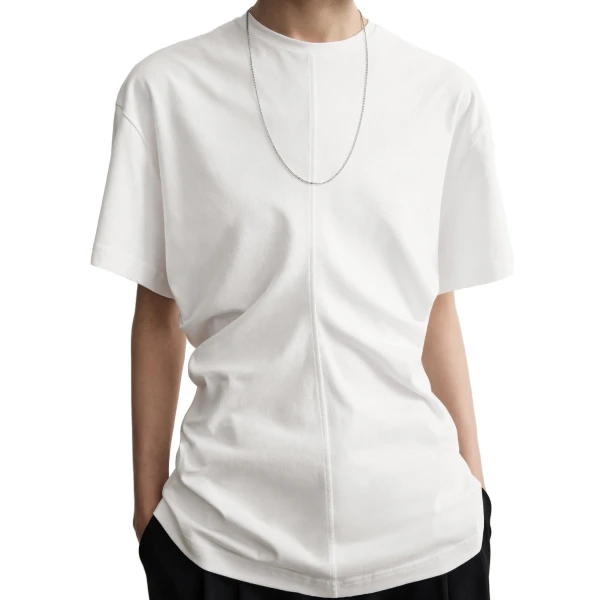Toteme Slouch waist jersey top in White, view 5