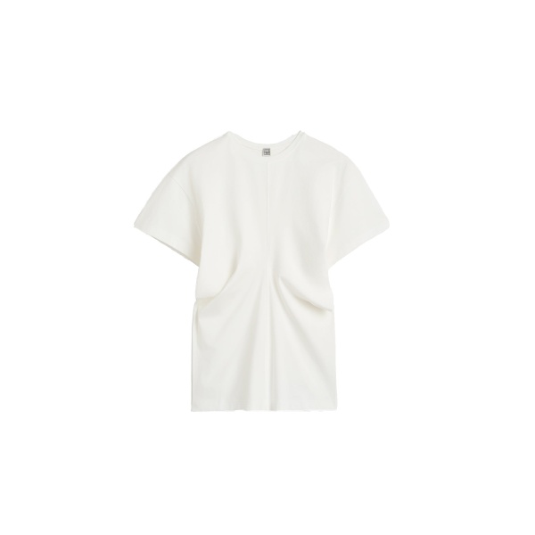 Toteme Slouch waist jersey top in White