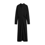 Toteme Slouch waist scarf dress in Black