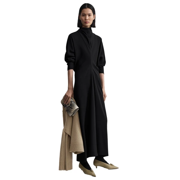 Toteme Slouch waist scarf dress in Black, view 3