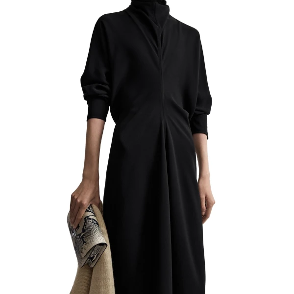 Toteme Slouch waist scarf dress in Black, view 5