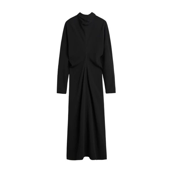 Slouch waist scarf dress in Black