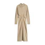 Toteme Slouch waist scarf dress in Fawn