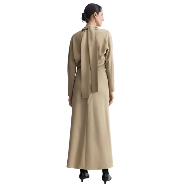 Toteme Slouch waist scarf dress in Fawn, view 4