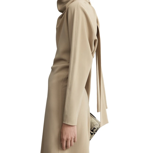 Toteme Slouch waist scarf dress in Fawn, view 5