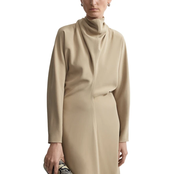 Toteme Slouch waist scarf dress in Fawn, view 6