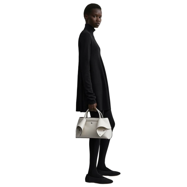 Small Mercer leather tote in Stone / Red - Image 2