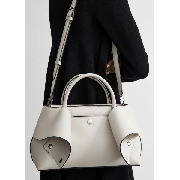 Small Mercer leather tote in Stone / Red - Image 3