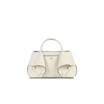 Toteme Small Mercer leather tote in Stone / Red