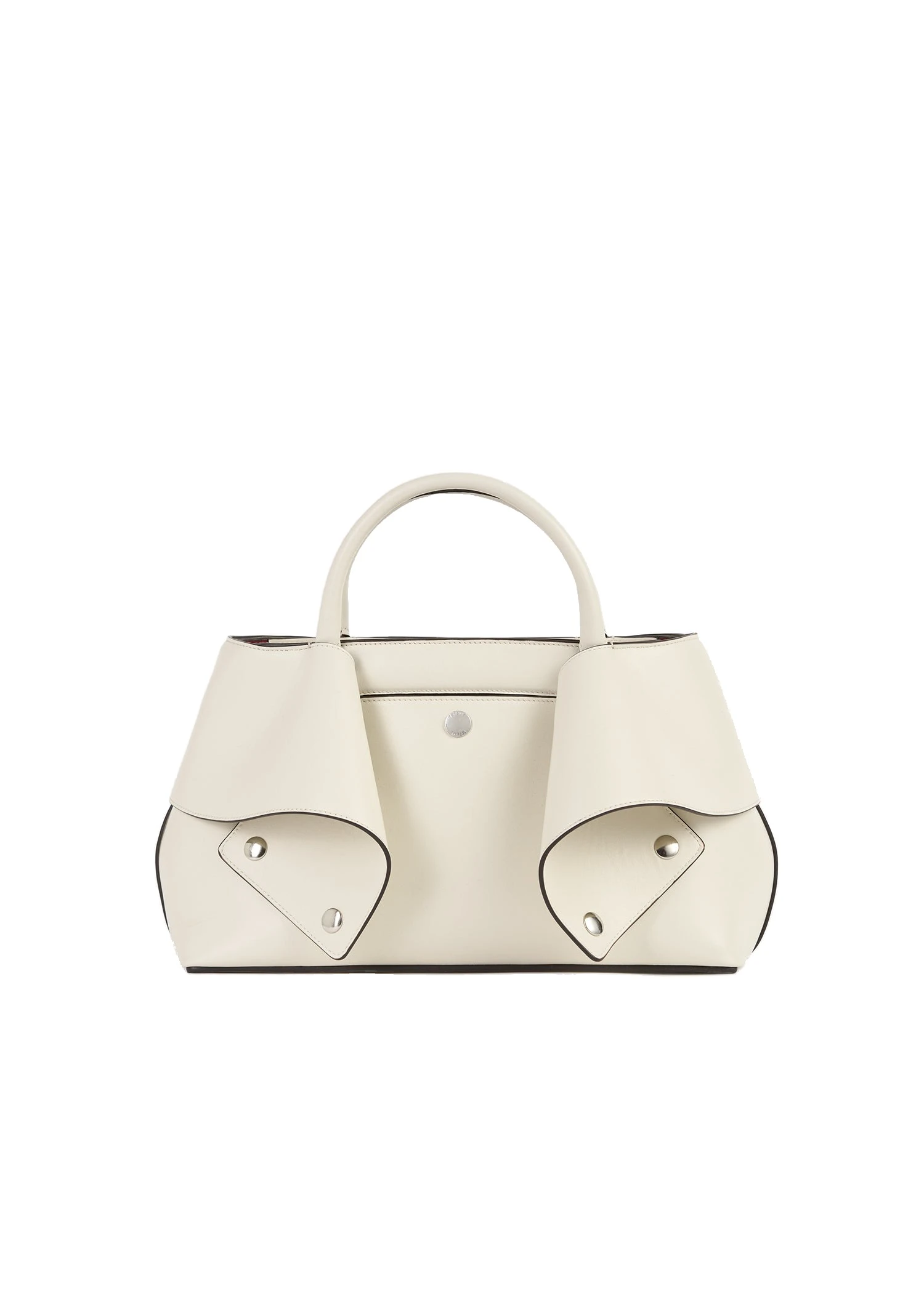Small Mercer leather tote in Stone / Red
