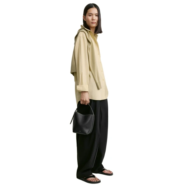 Small belted grained-leather tote in Black - Image 2