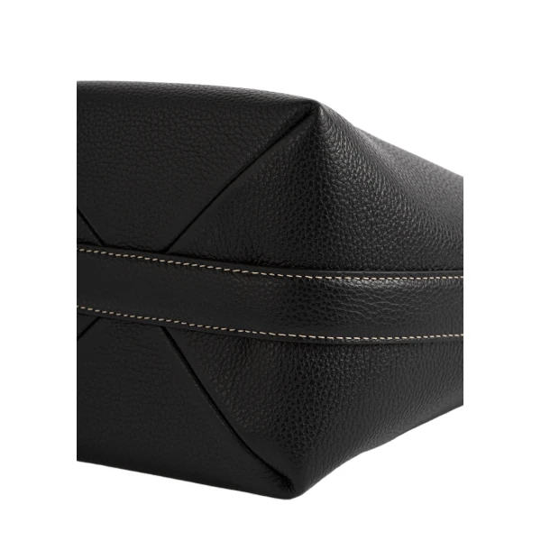 Small belted grained-leather tote in Black - Image 4