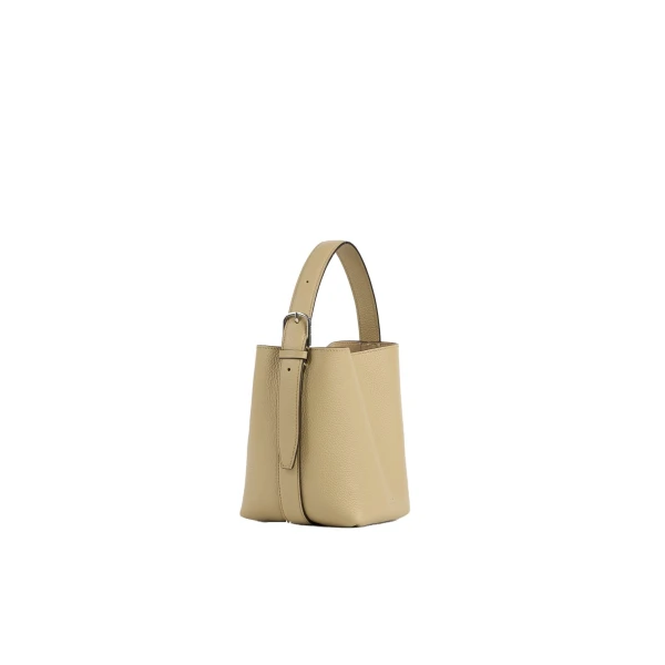 Small belted grained-leather tote in Cashew - Image 4