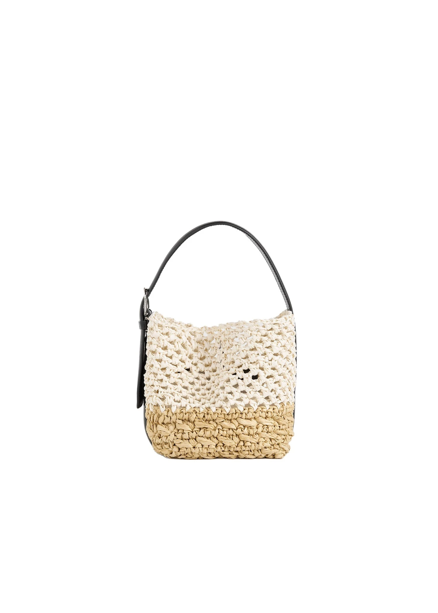 Small belted paper raffia tote in Ecru / Vanilla