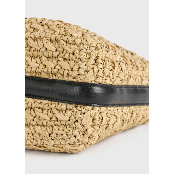 Small belted paper raffia tote in Natural - Image 5