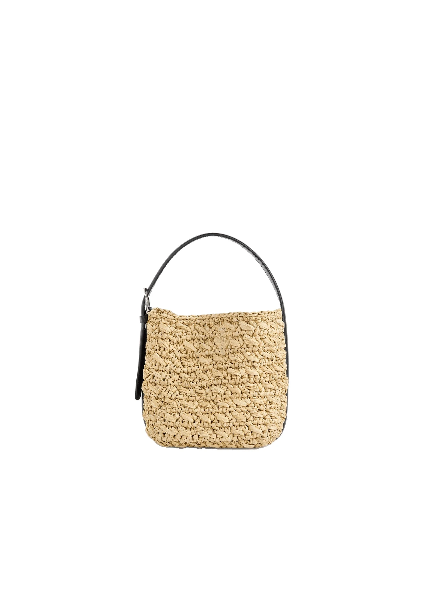Small belted paper raffia tote in Natural