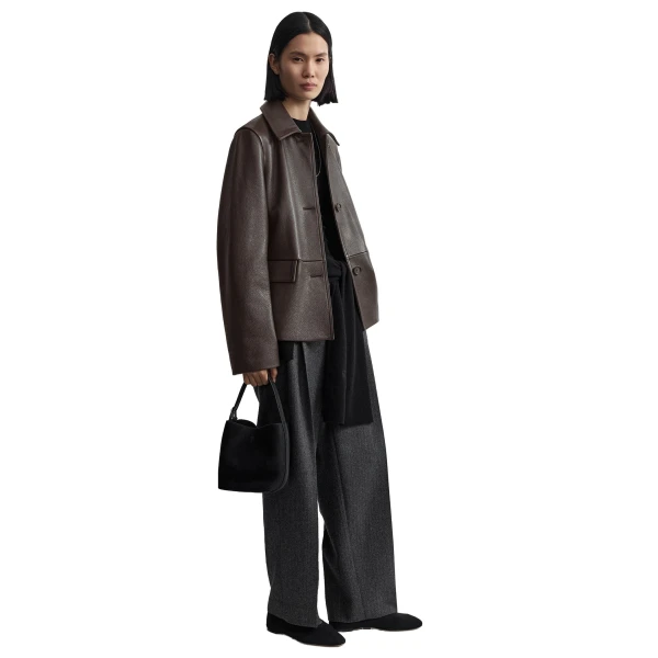 Small belted suede tote in Black - Image 2
