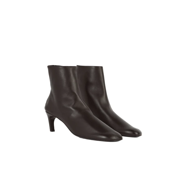 Soft nappa ankle boots in Bark - Image 4