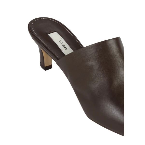 Soft nappa mules in Bark - Image 6