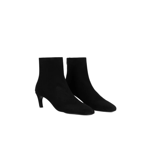 Soft suede ankle boots in Black - Image 4