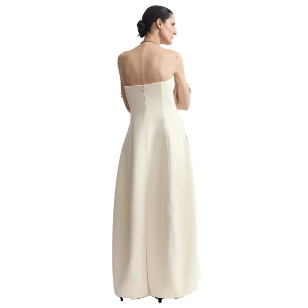 Toteme Strapless balloon dress in Ecru, view 4
