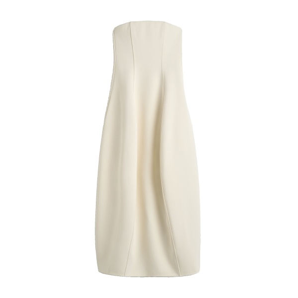 Toteme Strapless balloon dress in Ecru