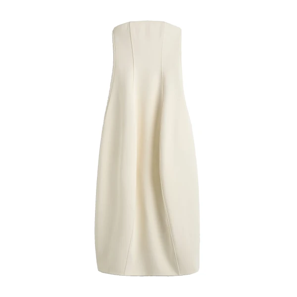 Strapless balloon dress in Ecru