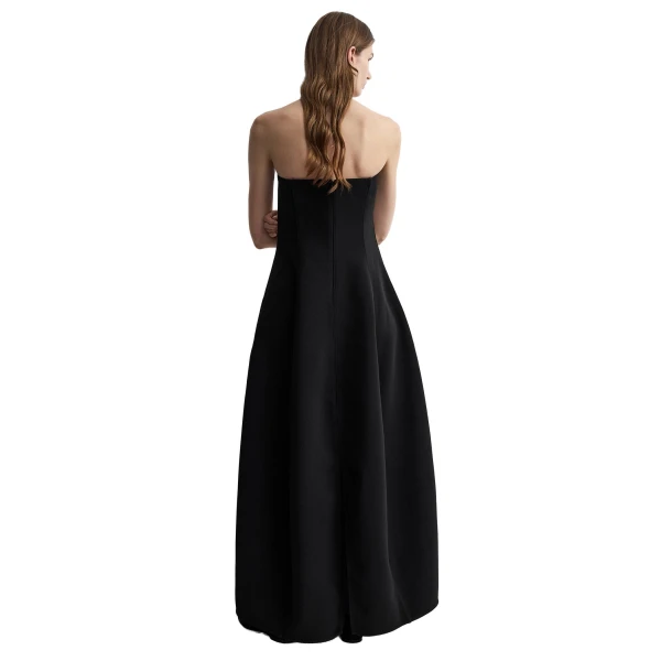 Toteme Strapless balloon dress in Washed black, view 4