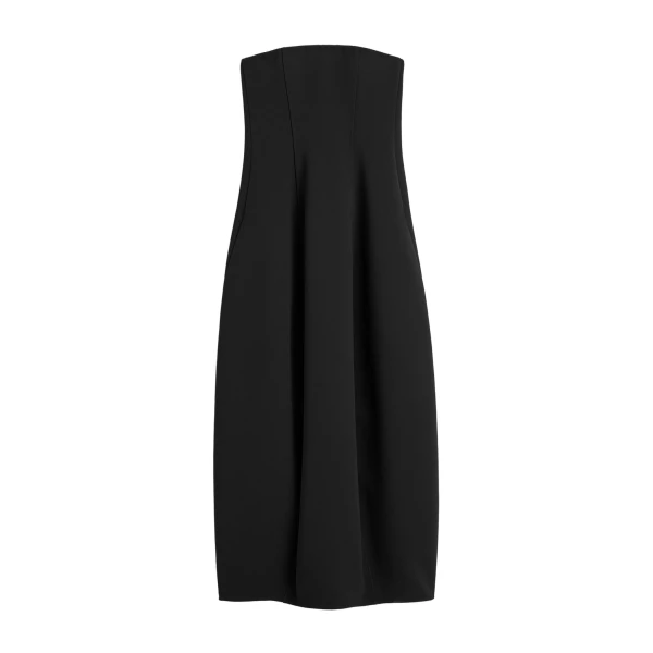 Strapless balloon dress in Washed black