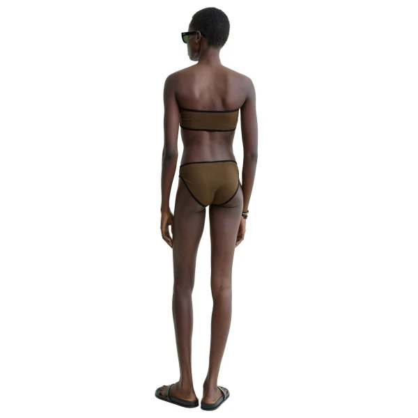 Toteme Stripe edge bikini bottoms in Walnut, view 4