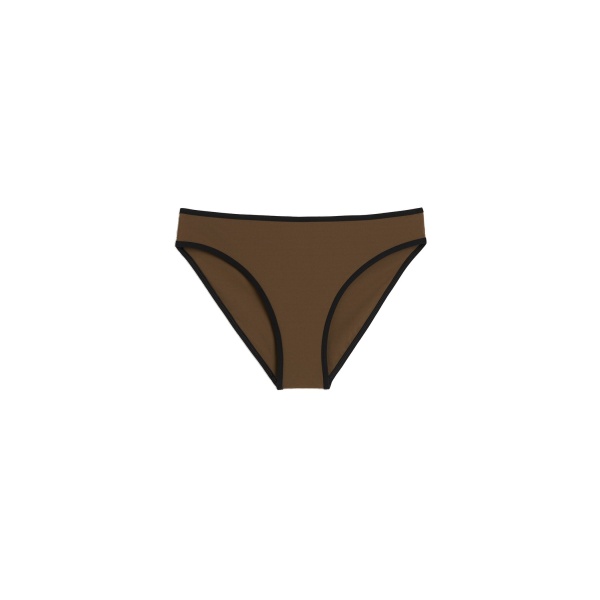 Toteme Stripe edge bikini bottoms in Walnut