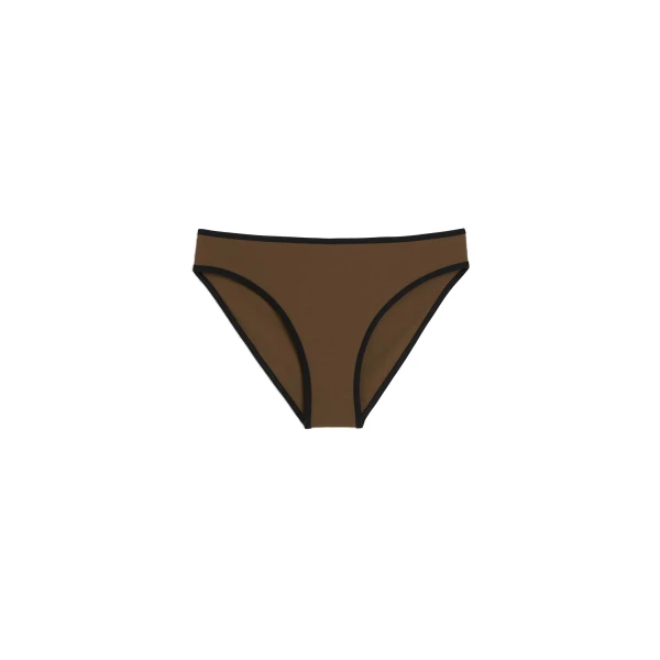 Stripe edge bikini bottoms in Walnut