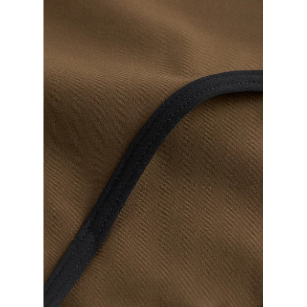 Toteme Stripe edge strapless swimsuit in Walnut, view 6