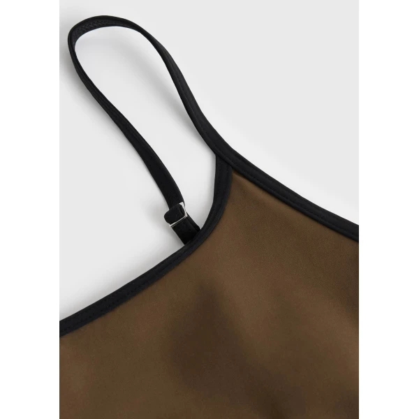 Toteme Stripe edge swimsuit in Walnut, view 6