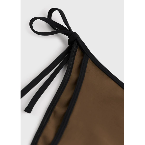 Toteme Stripe tie bikini bottoms in Walnut, view 6