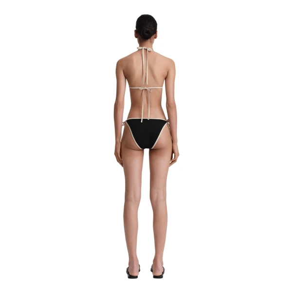 Toteme Stripe tie bikini top in Black, view 4