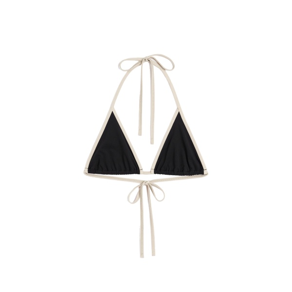 Toteme Stripe tie bikini top in Black