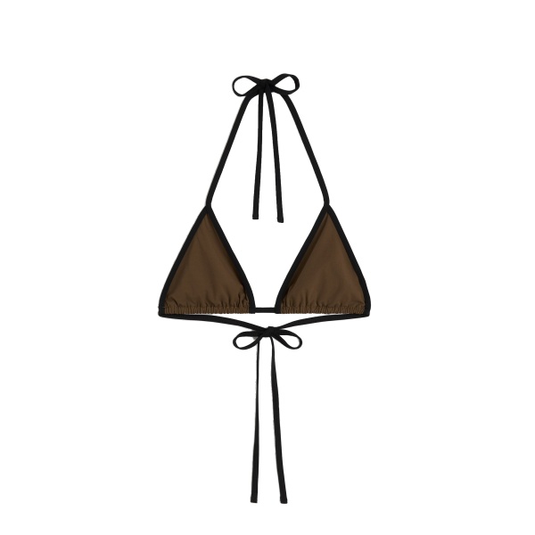 Toteme Stripe tie bikini top in Walnut