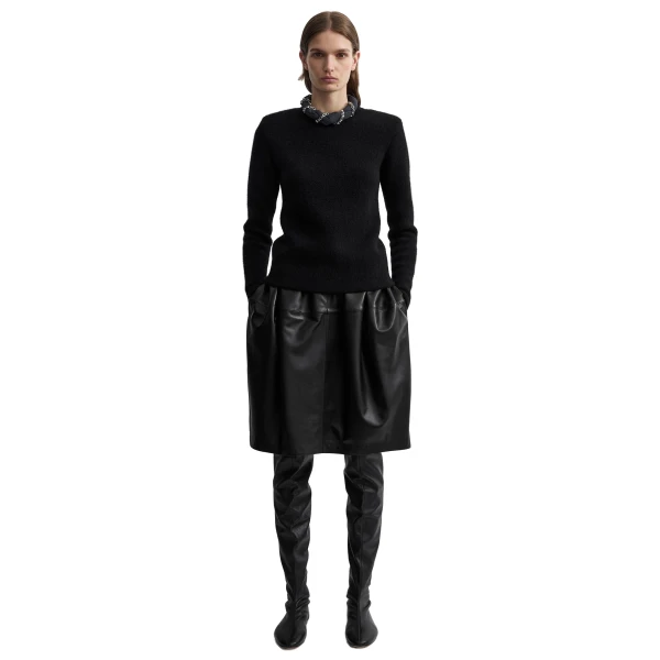 Toteme Structured crew knit in Black, view 2