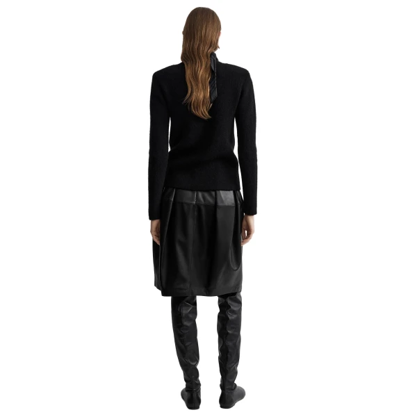 Toteme Structured crew knit in Black, view 4
