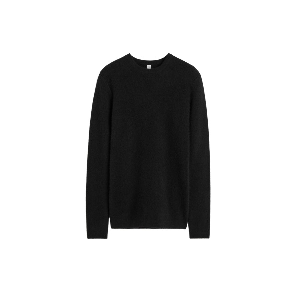 Toteme Structured crew knit in Black