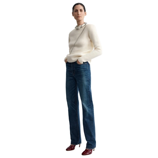 Toteme Structured crew knit in Ecru, view 3