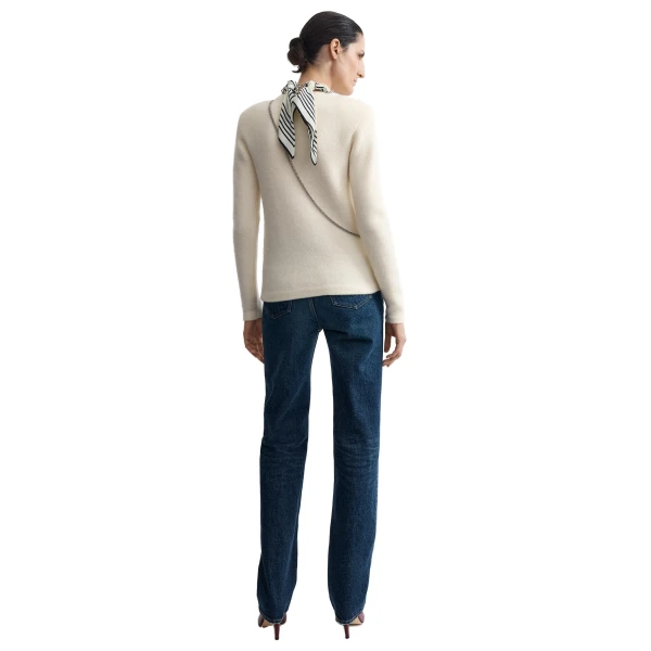 Toteme Structured crew knit in Ecru, view 4