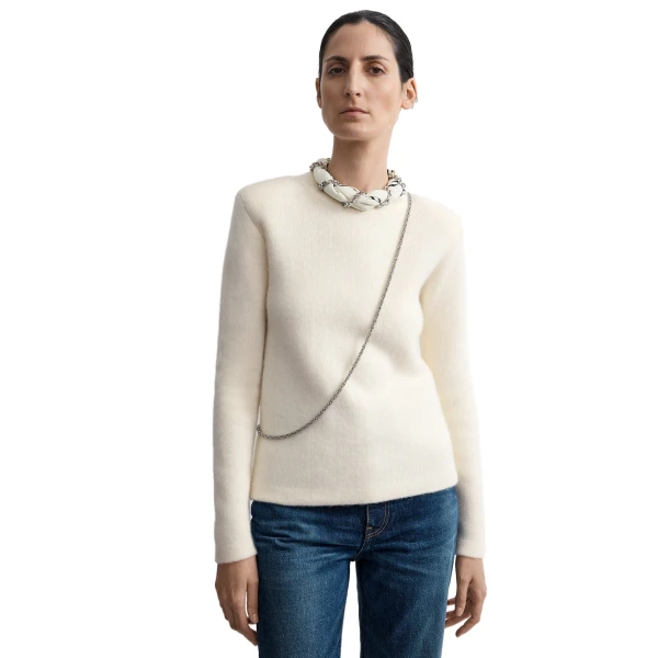 Toteme Structured crew knit in Ecru, view 5