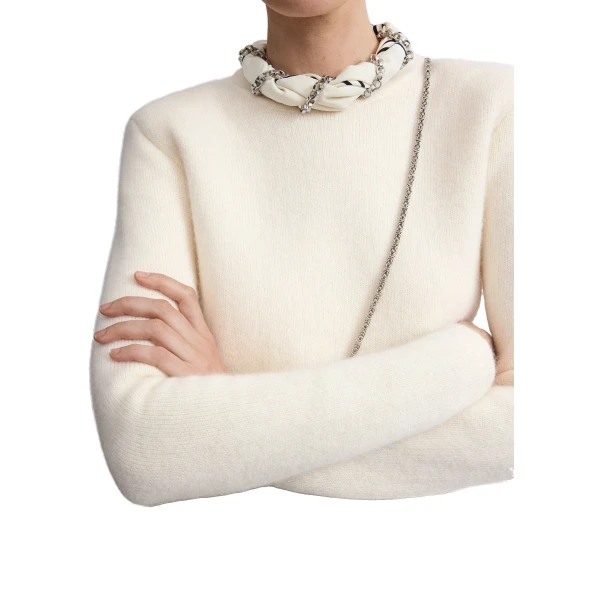 Toteme Structured crew knit in Ecru, view 6