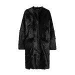 Toteme Structured shearling coat in Black