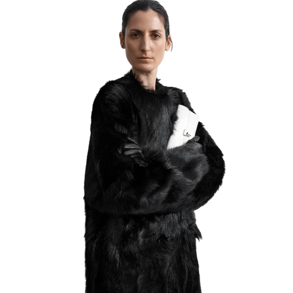 Toteme Structured shearling coat in Black, view 5