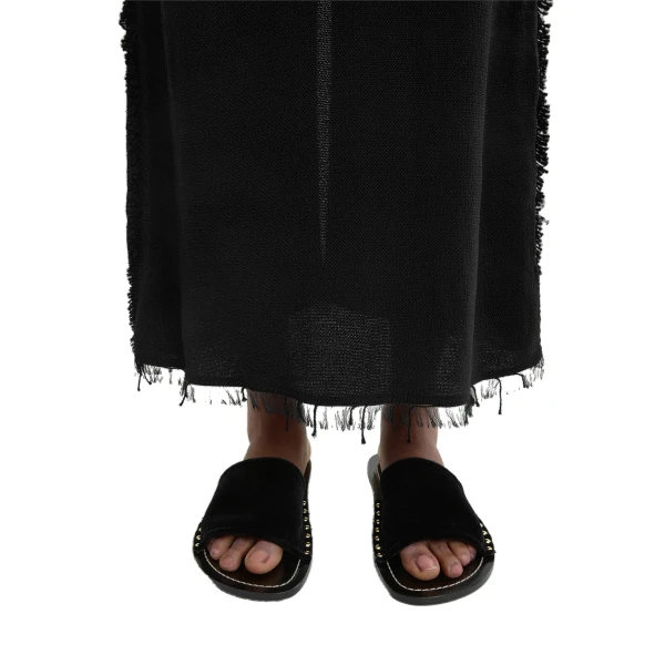 Studded velvet slides in Black - Image 2