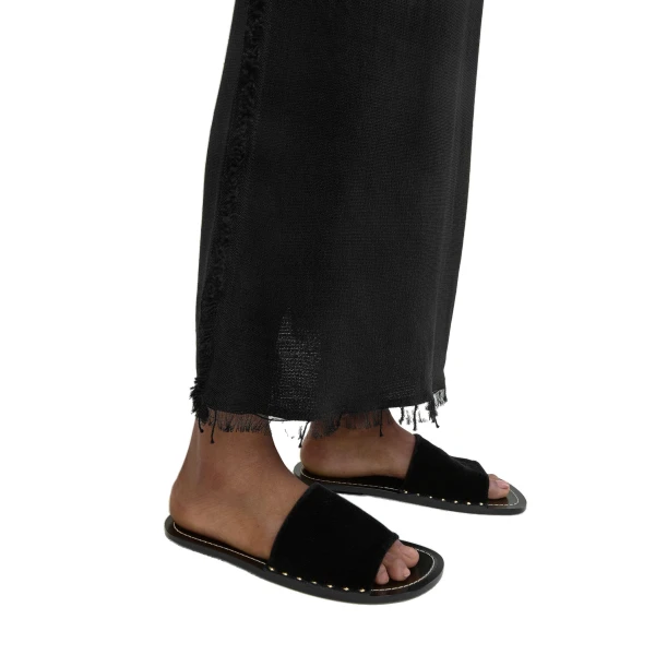 Studded velvet slides in Black - Image 3